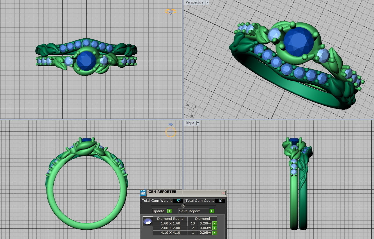 Own design Engagement Paradise Leaves ring Many sizes N0268 3D print model_6