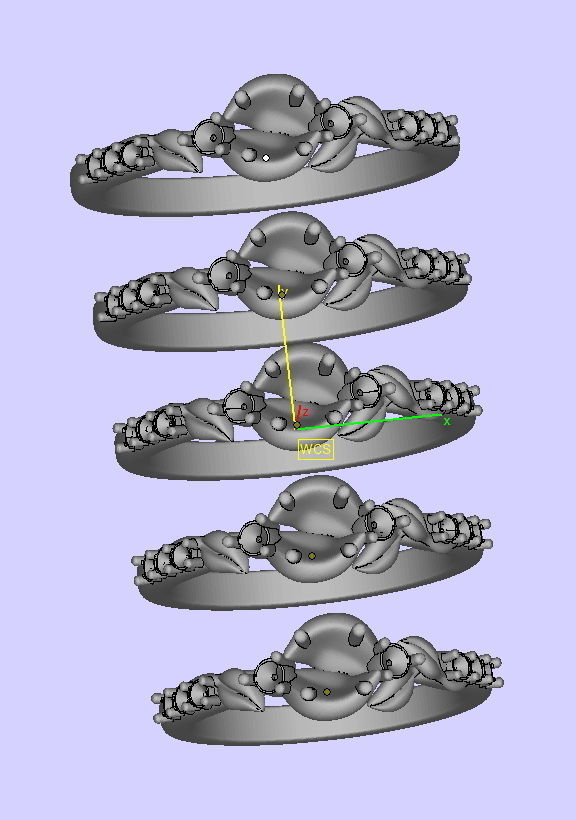 Own design Engagement Paradise Leaves ring Many sizes N0268 3D print model_7