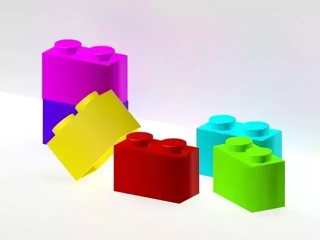 Lego bricks in the quantity of 6 pieces Free low-poly 3D model