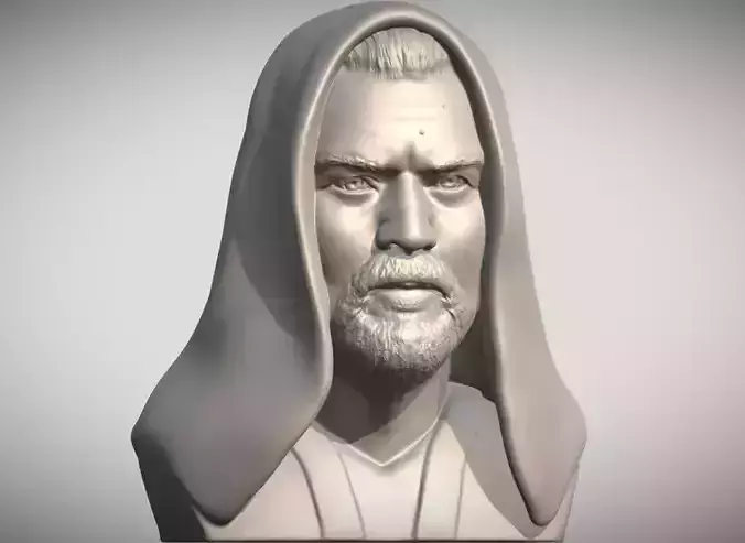 Obi Wan Kenobi Star Wars bust 3D printing ready stl obj formats 3D print model