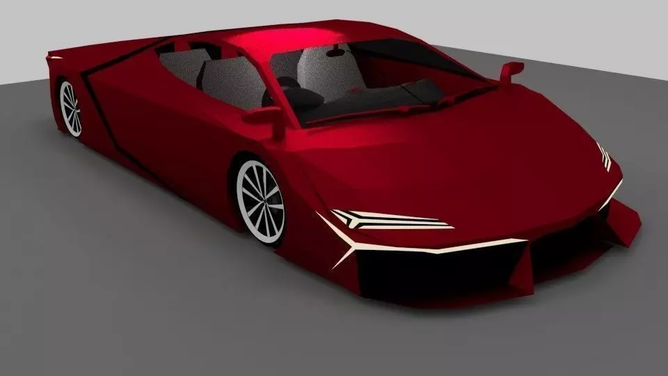 Supercar 1XC Concept Low-poly 3D model