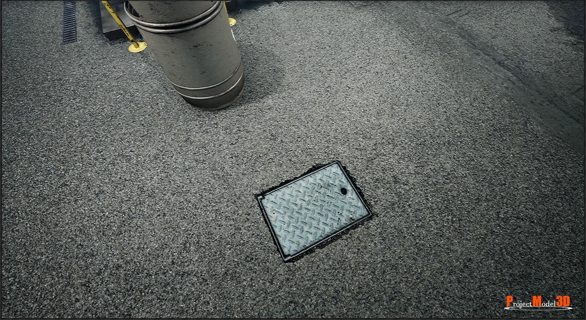 Gas station package UE4-FBX-V01 Low-poly 3D model_6