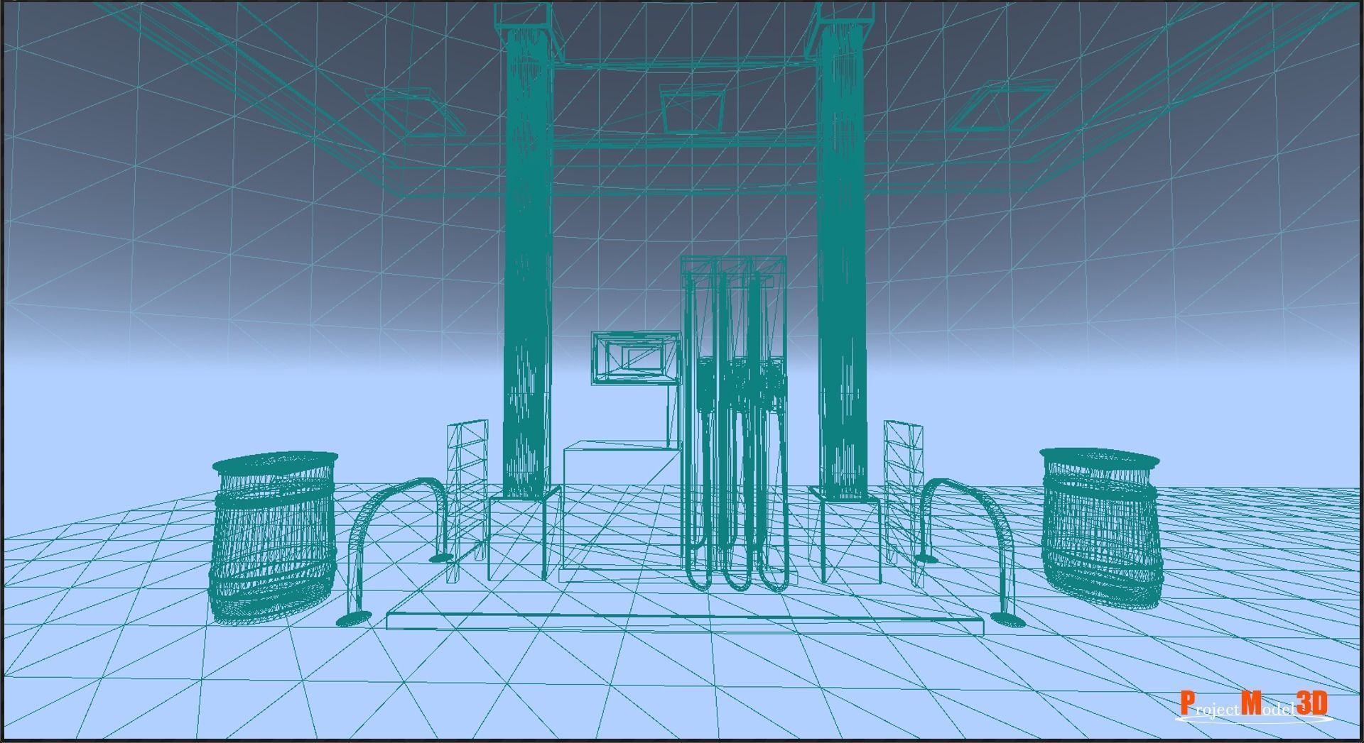 Gas station package UE4-FBX-V01 Low-poly 3D model_12