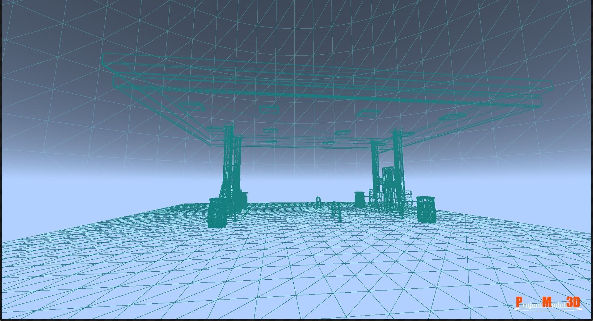 Gas station package UE4-FBX-V01 Low-poly 3D model_13