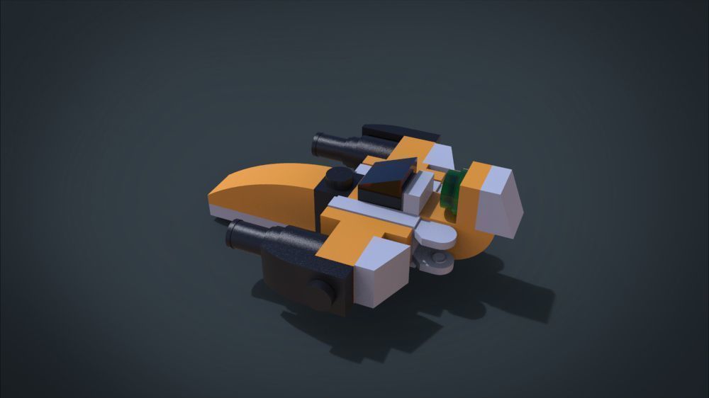 Ledgo SpaceShip Low-poly 3D model_3
