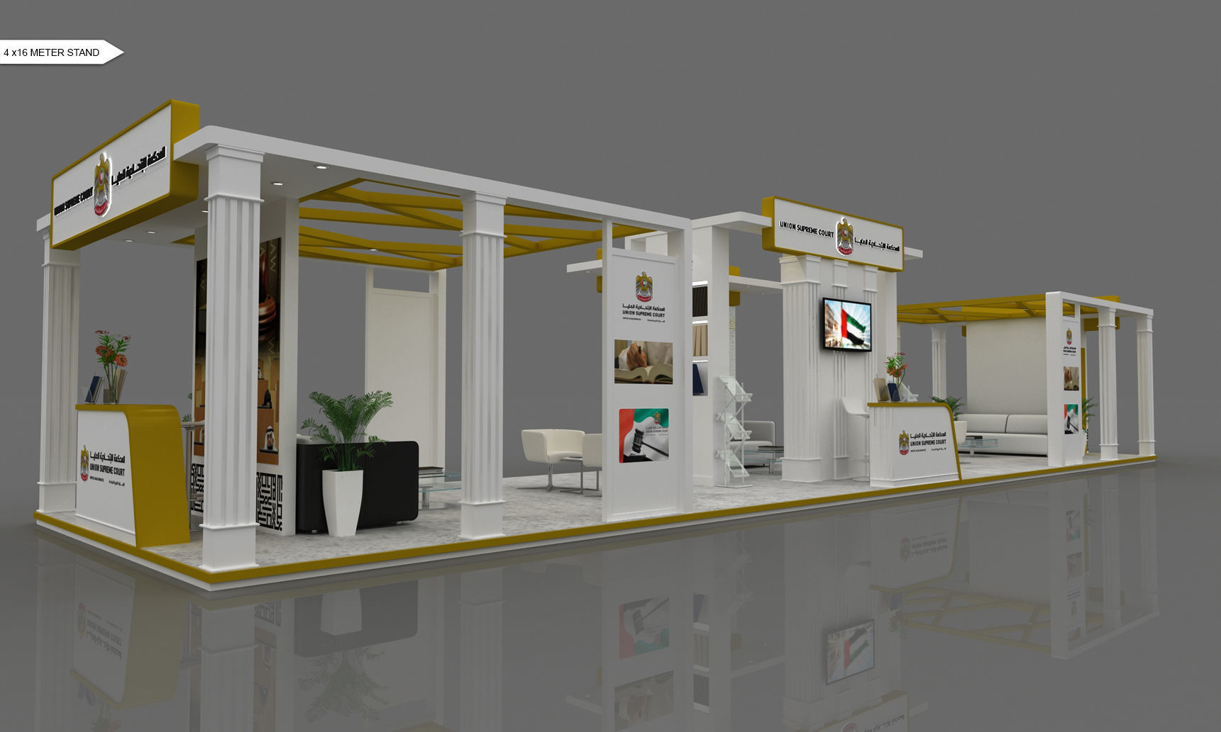  exhibition stand 14x4 meter 3D model_3