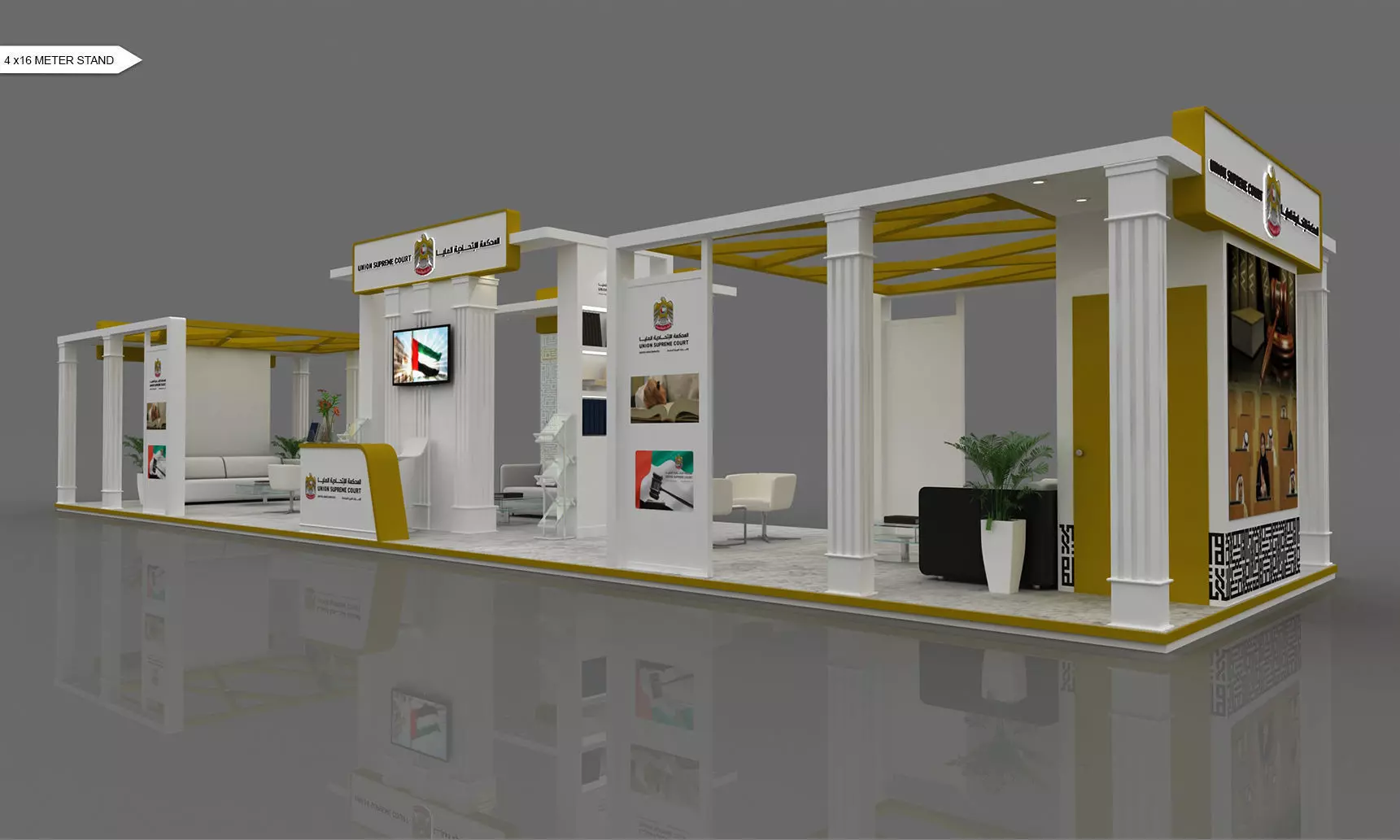  exhibition stand 14x4 meter 3D model_0