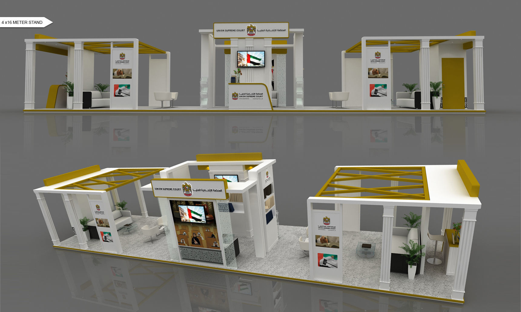  exhibition stand 14x4 meter 3D model_2
