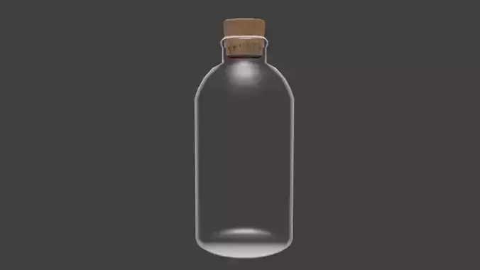 Bottle clear Low-poly 3D model
