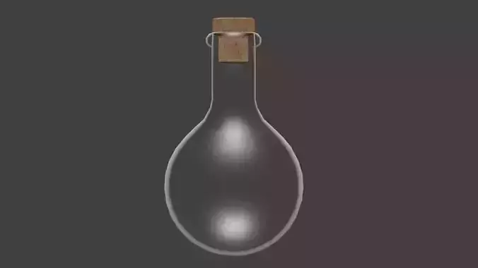Flask round-bottomed Low-poly 3D model