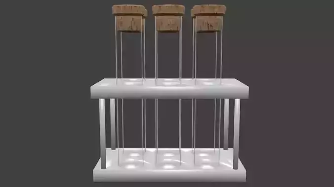 Tubes in stand Low-poly 3D model