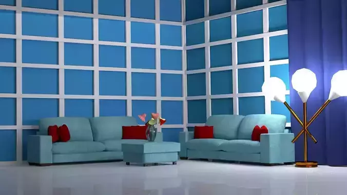 Room interior with sofa sets