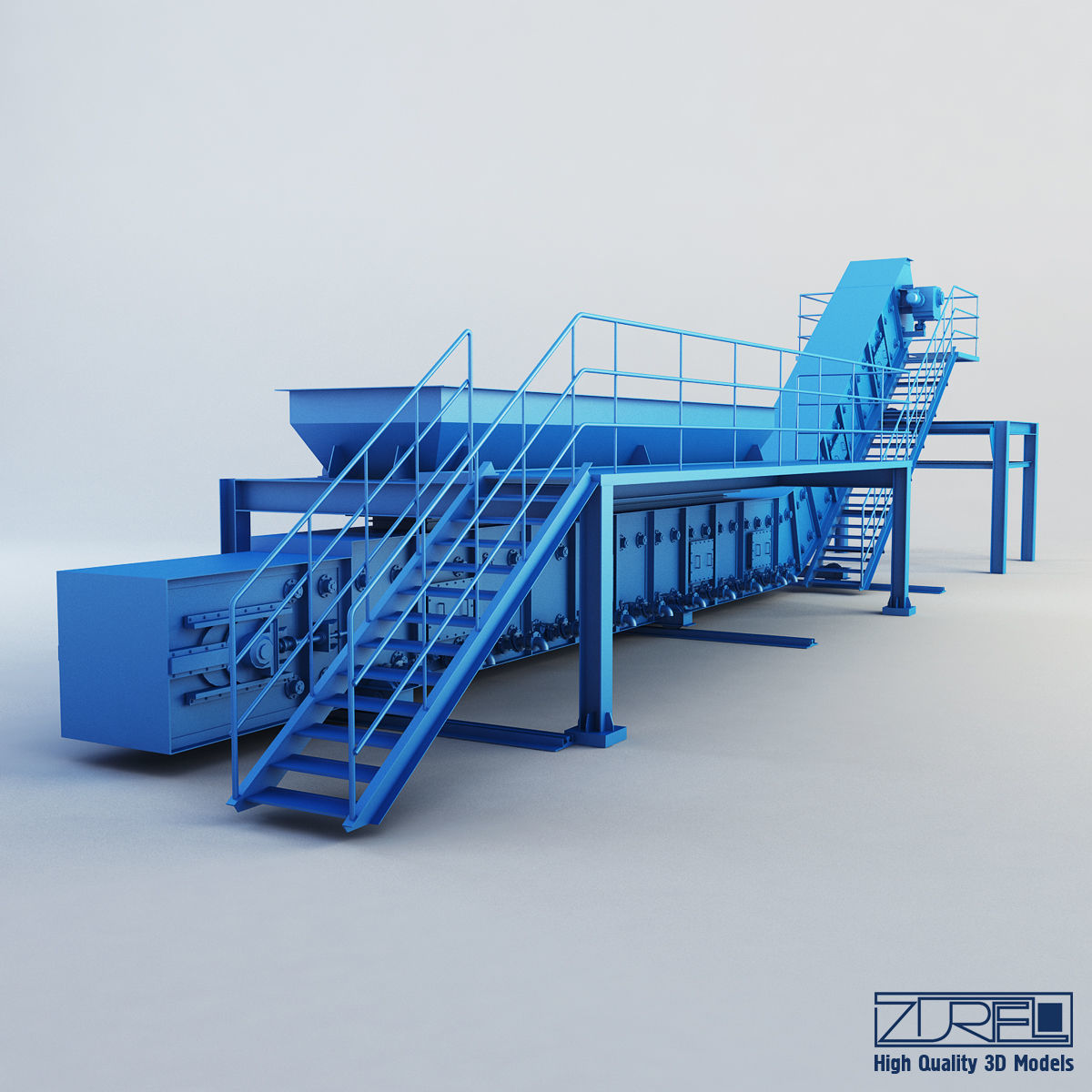Drycon conveyor belt Low-poly 3D model_1