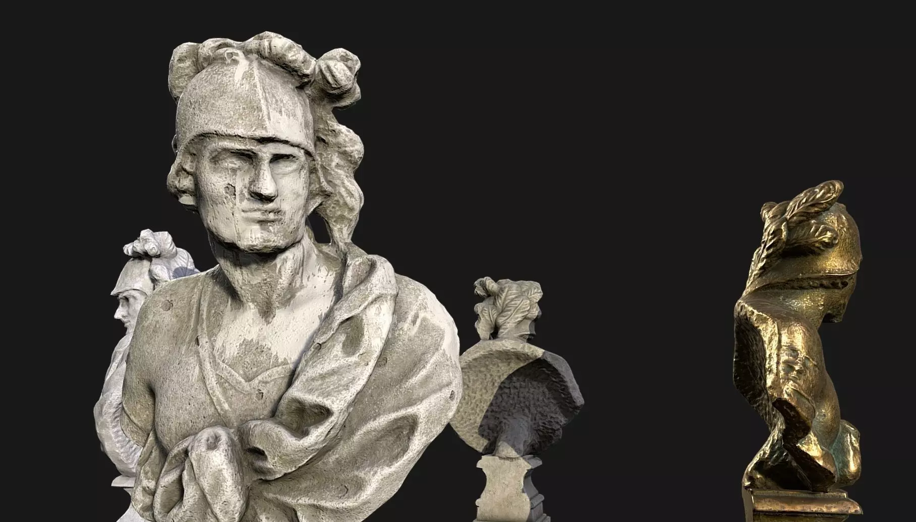 Ancient statue of Mars Low-poly 3D model_0