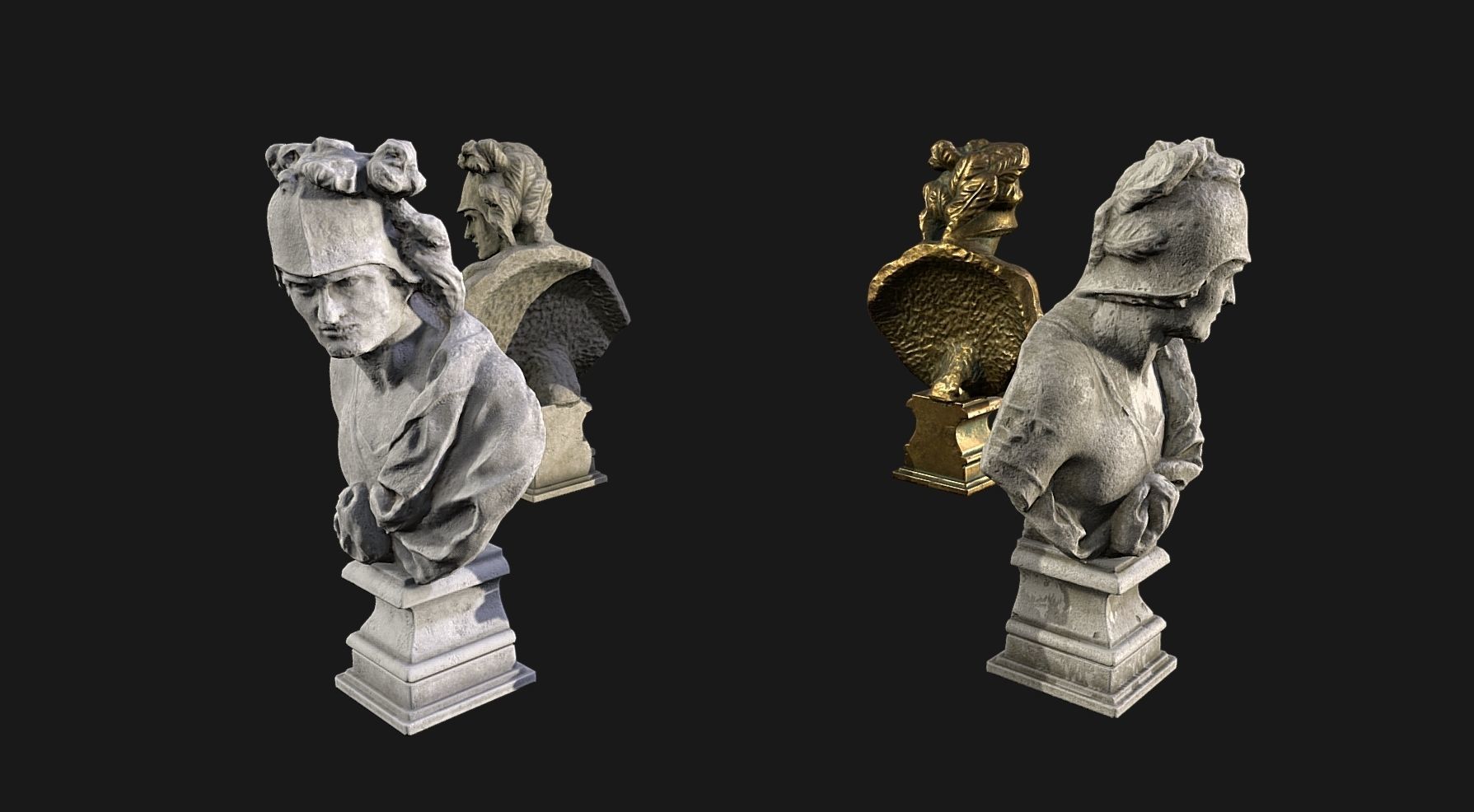 Ancient statue of Mars Low-poly 3D model_2