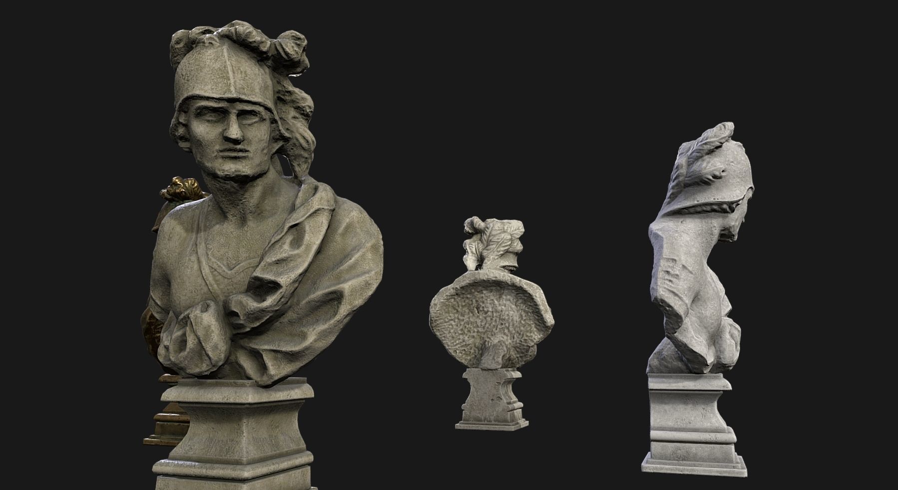 Ancient statue of Mars Low-poly 3D model_3