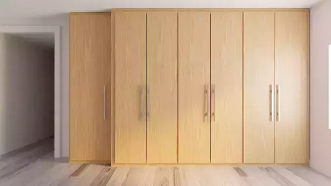 Wardrobe closet with shelves and drawers