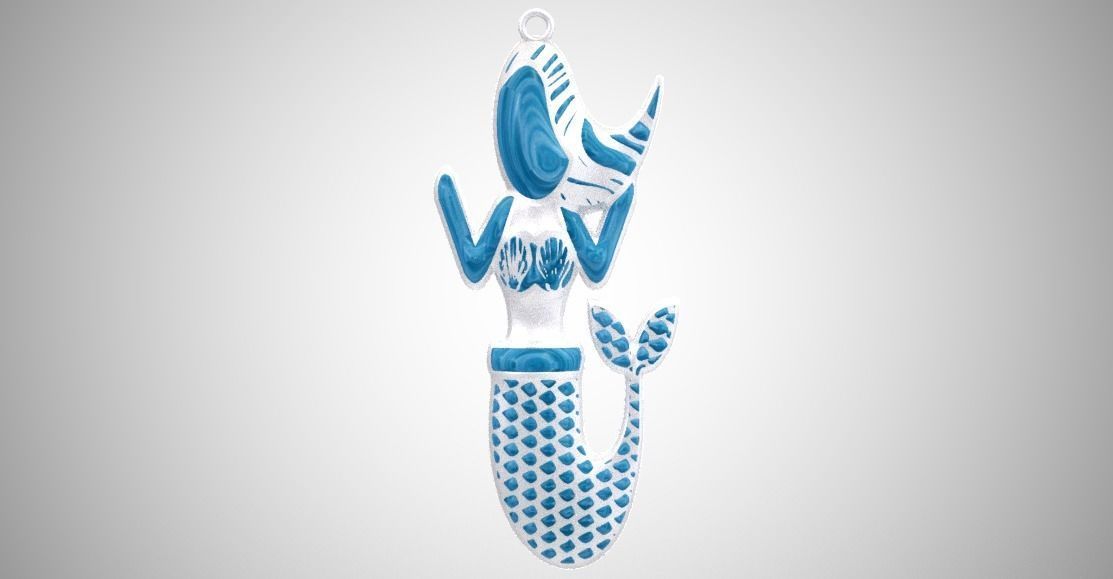 Mermaid Necklace 3D print model_10