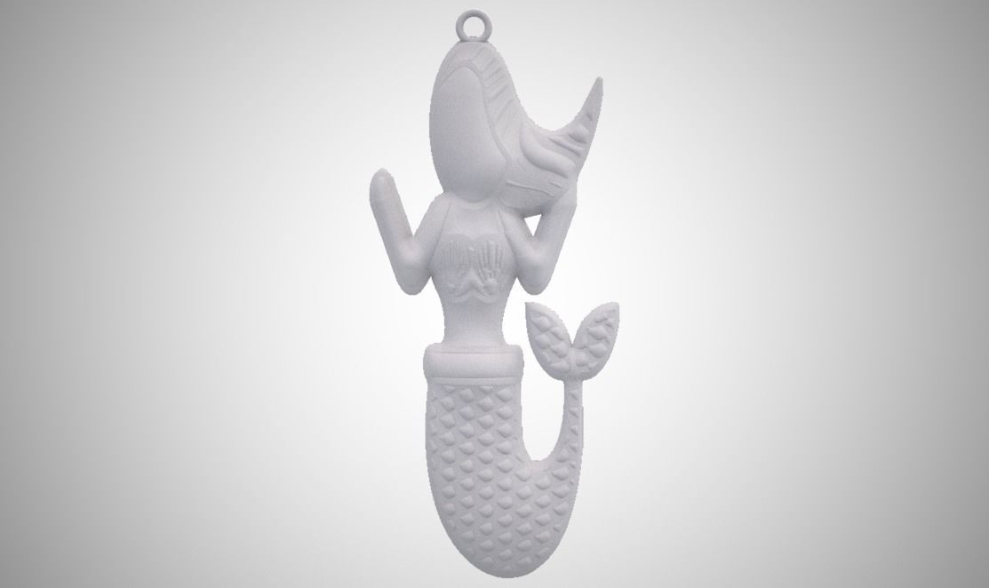 Mermaid Necklace 3D print model_6