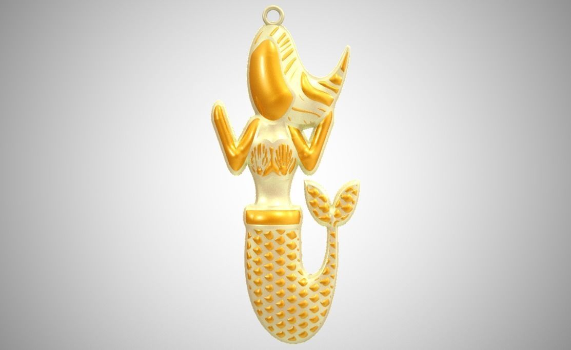 Mermaid Necklace 3D print model_2