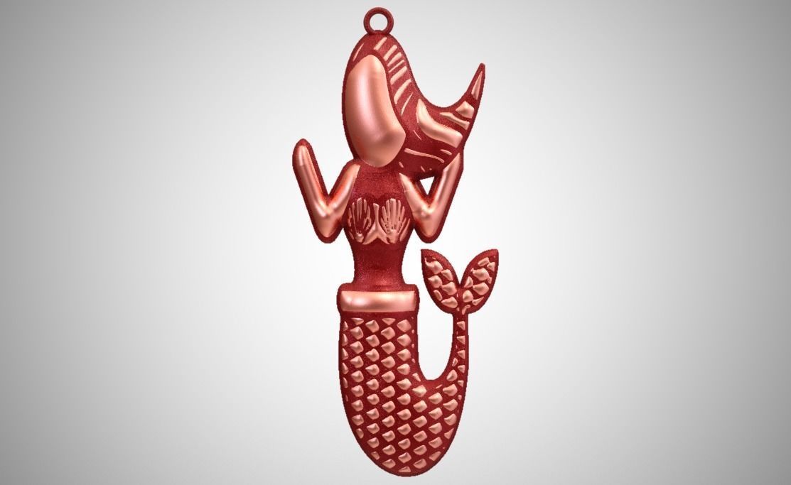 Mermaid Necklace 3D print model_4