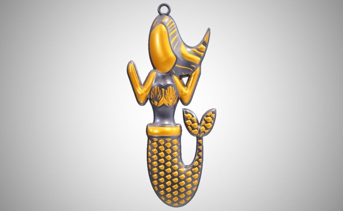 Mermaid Necklace 3D print model_1