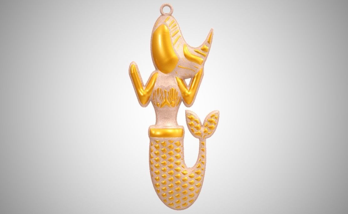 Mermaid Necklace 3D print model_5