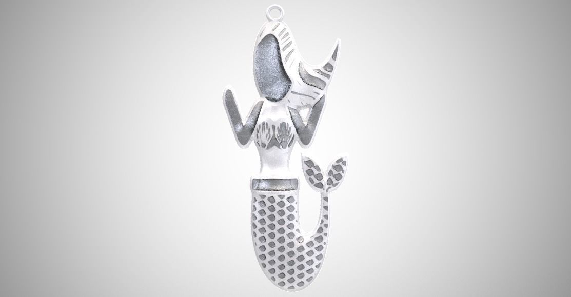 Mermaid Necklace 3D print model_3