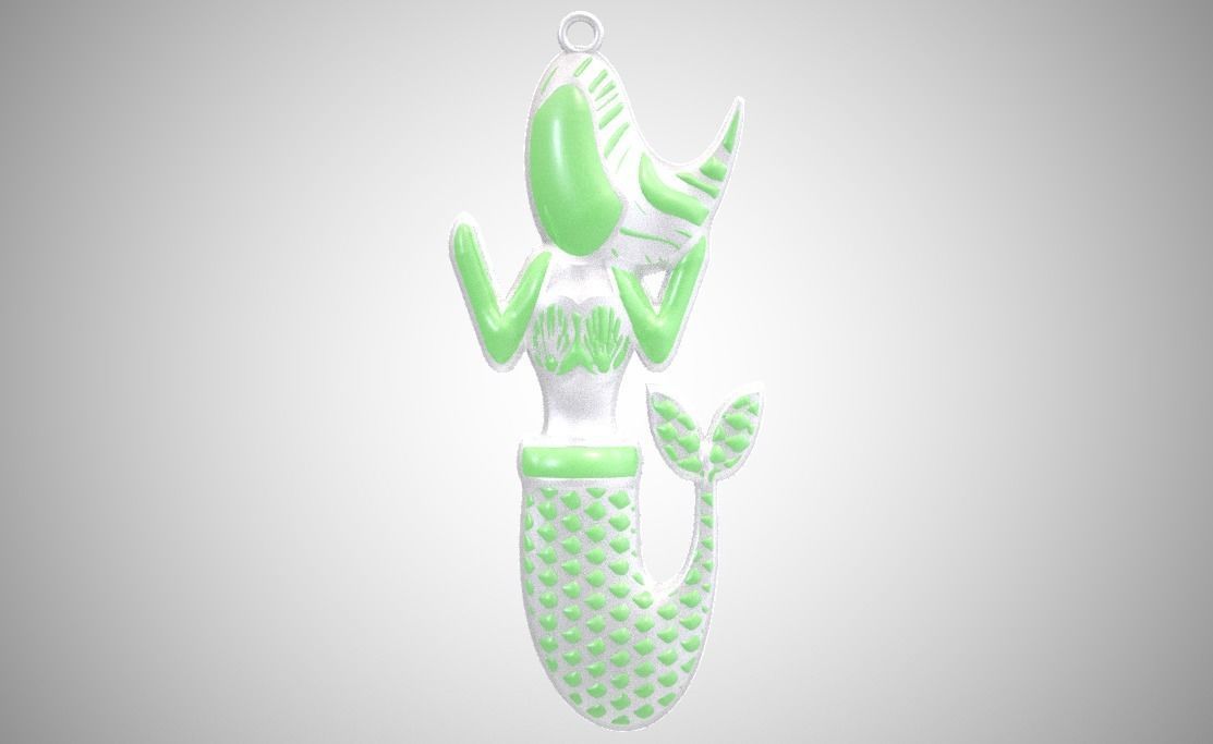 Mermaid Necklace 3D print model_11