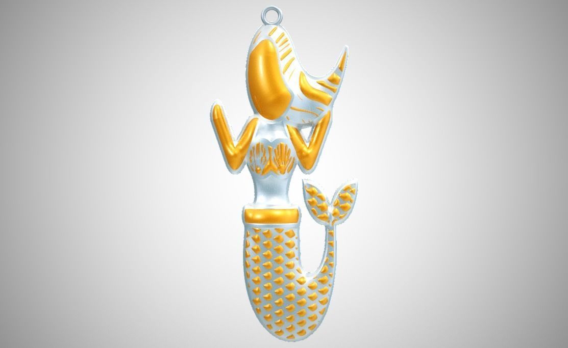 Mermaid Necklace 3D print model_13