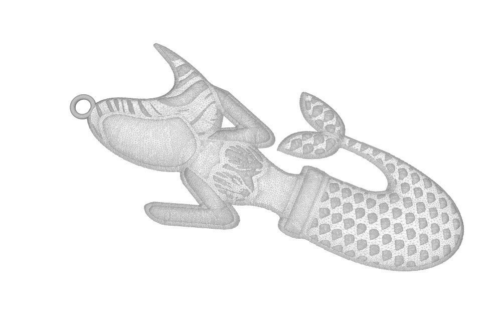 Mermaid Necklace 3D print model_9