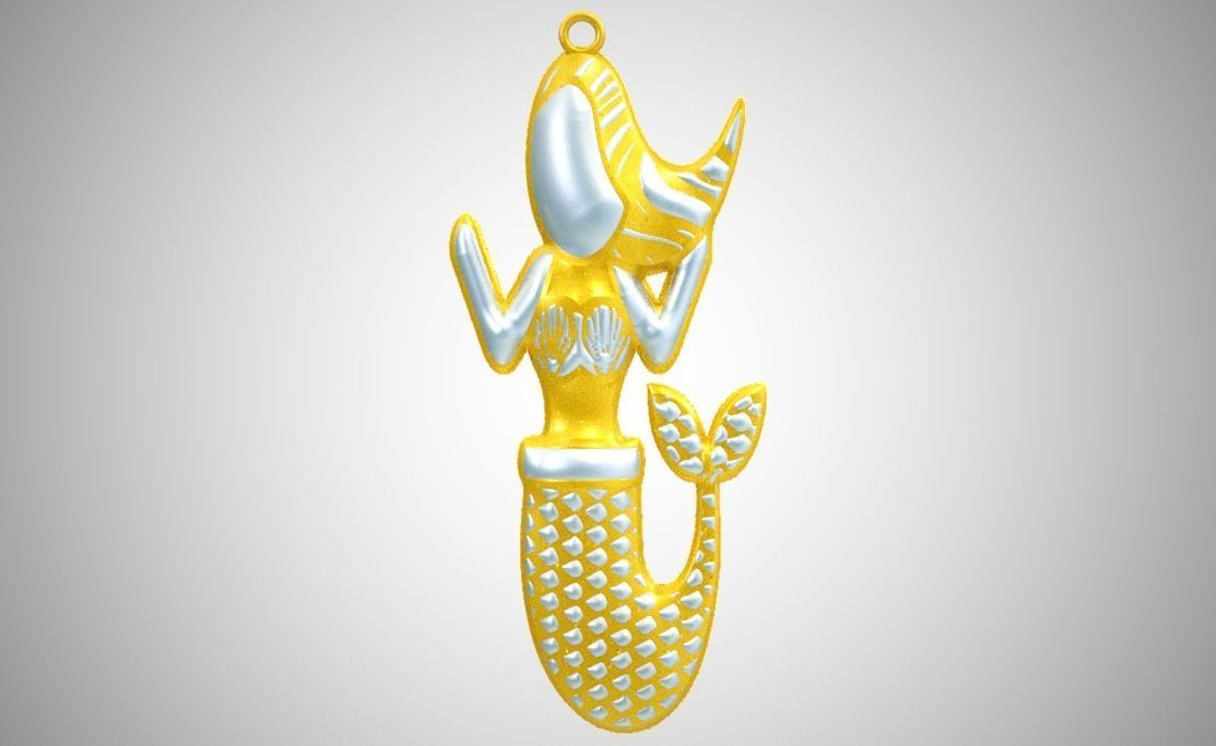 Mermaid Necklace 3D print model_15
