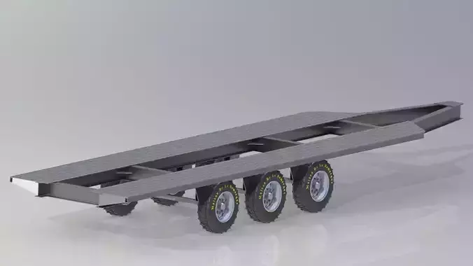 Trailer flatbed with wheels