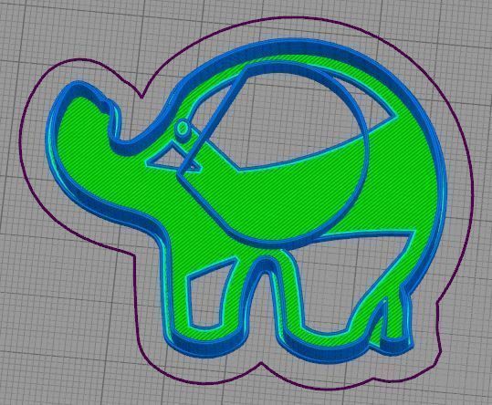 Elephant Cookie Cutter 3D print model_2