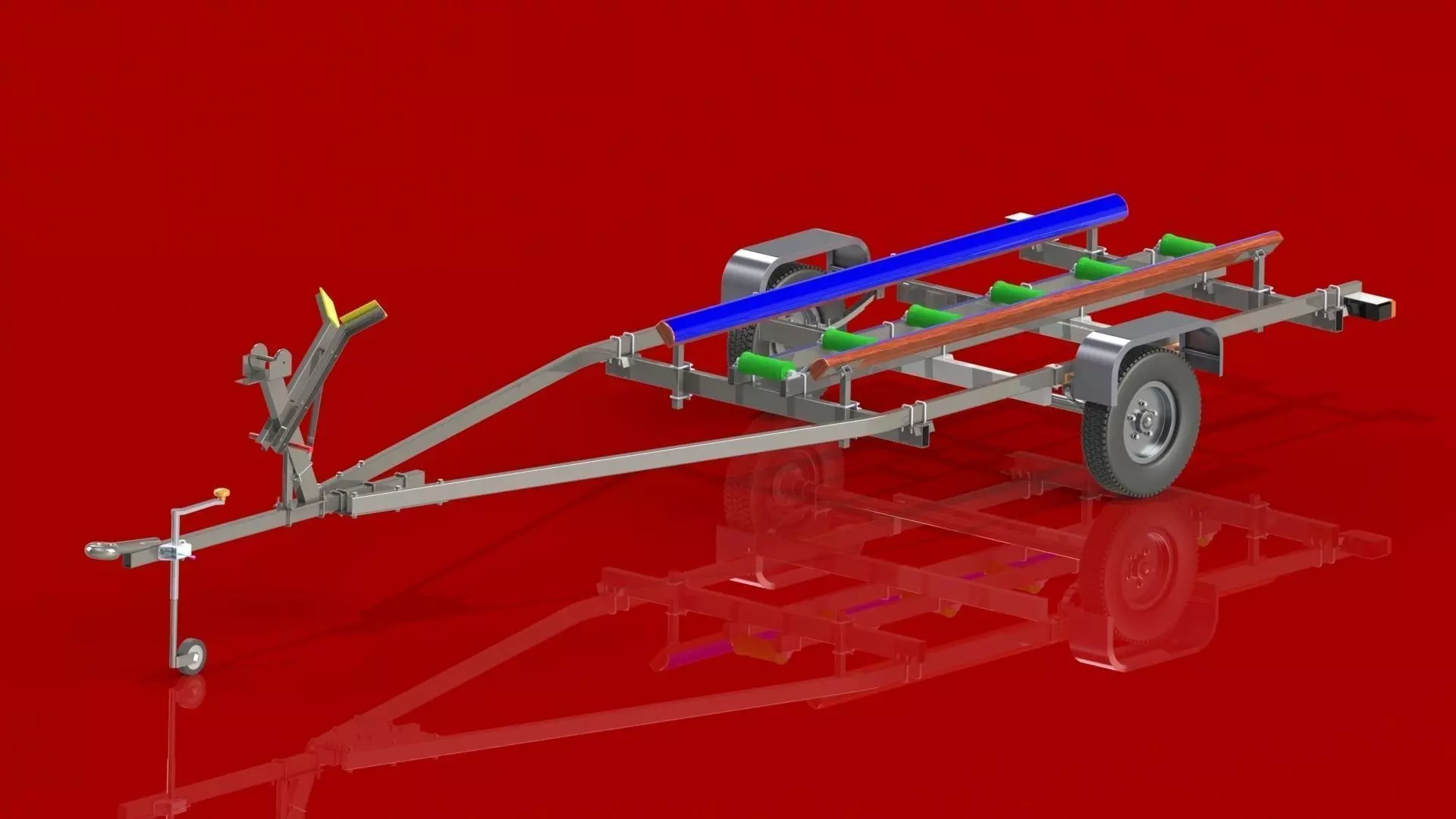 Trailer 1 boat Free 3D model