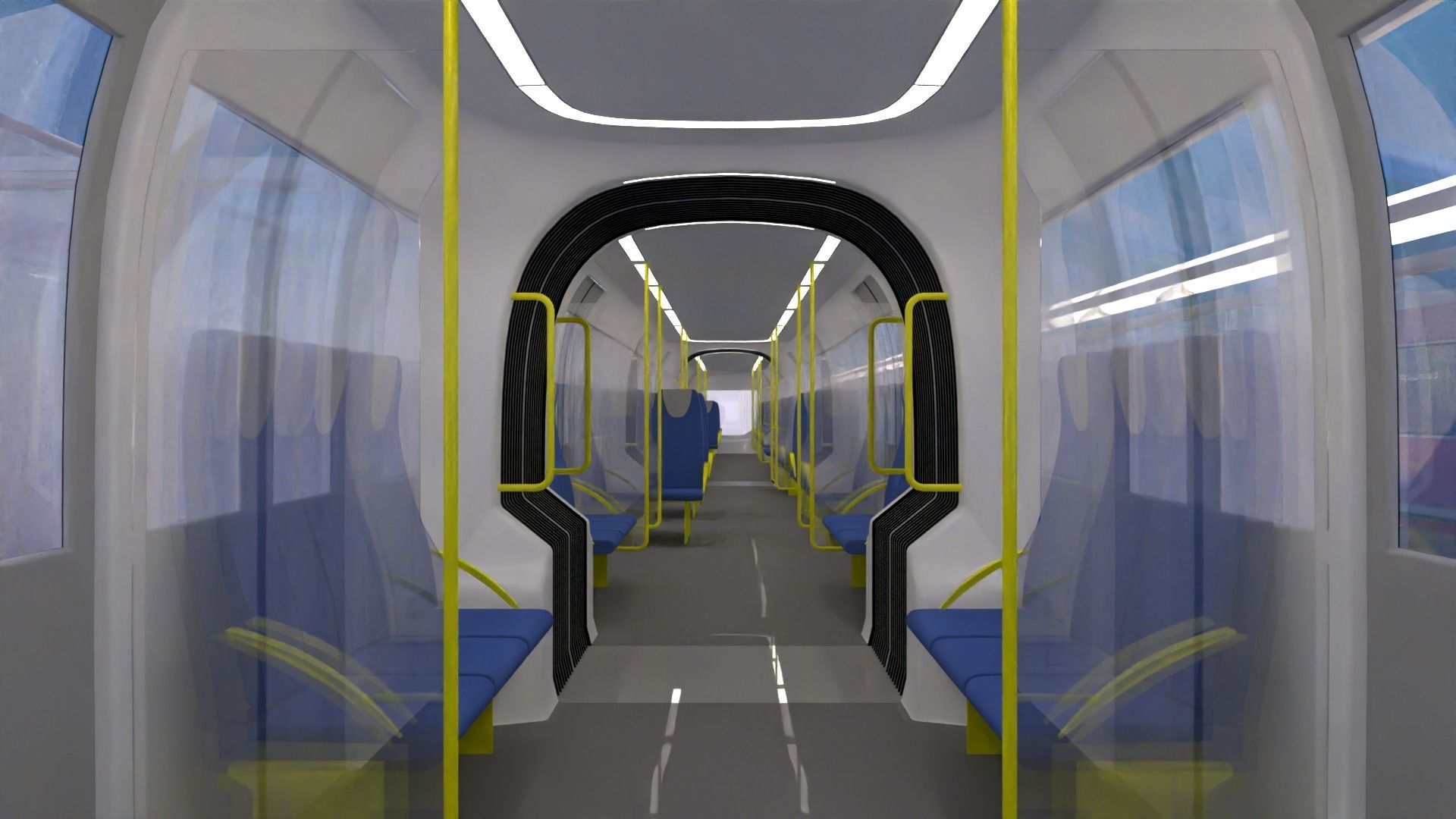 Monorail train with station II 3D model_5