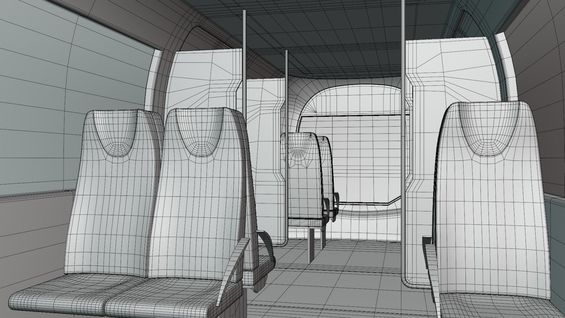 Monorail train with station II 3D model_12