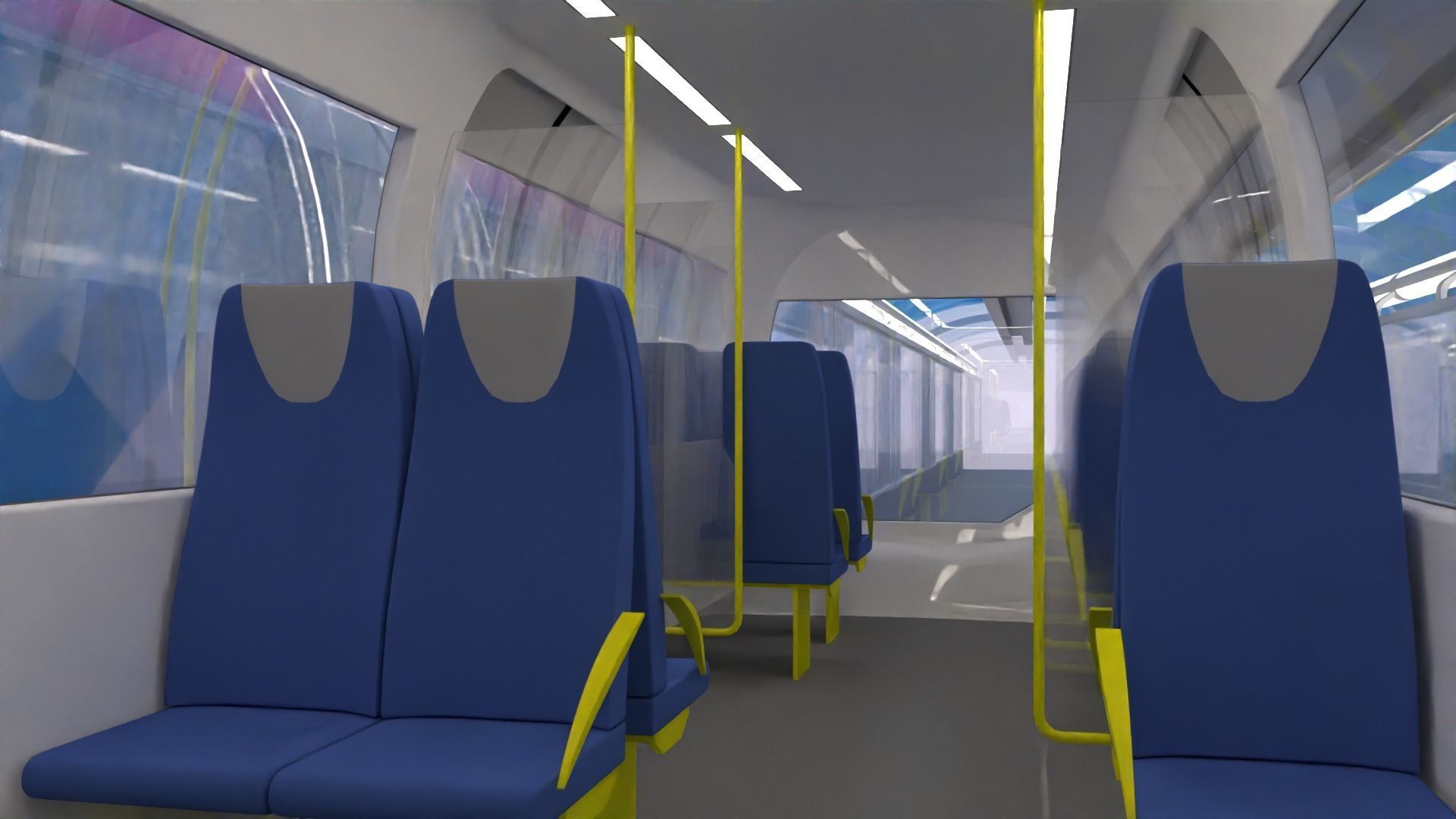 Monorail train with station II 3D model_11