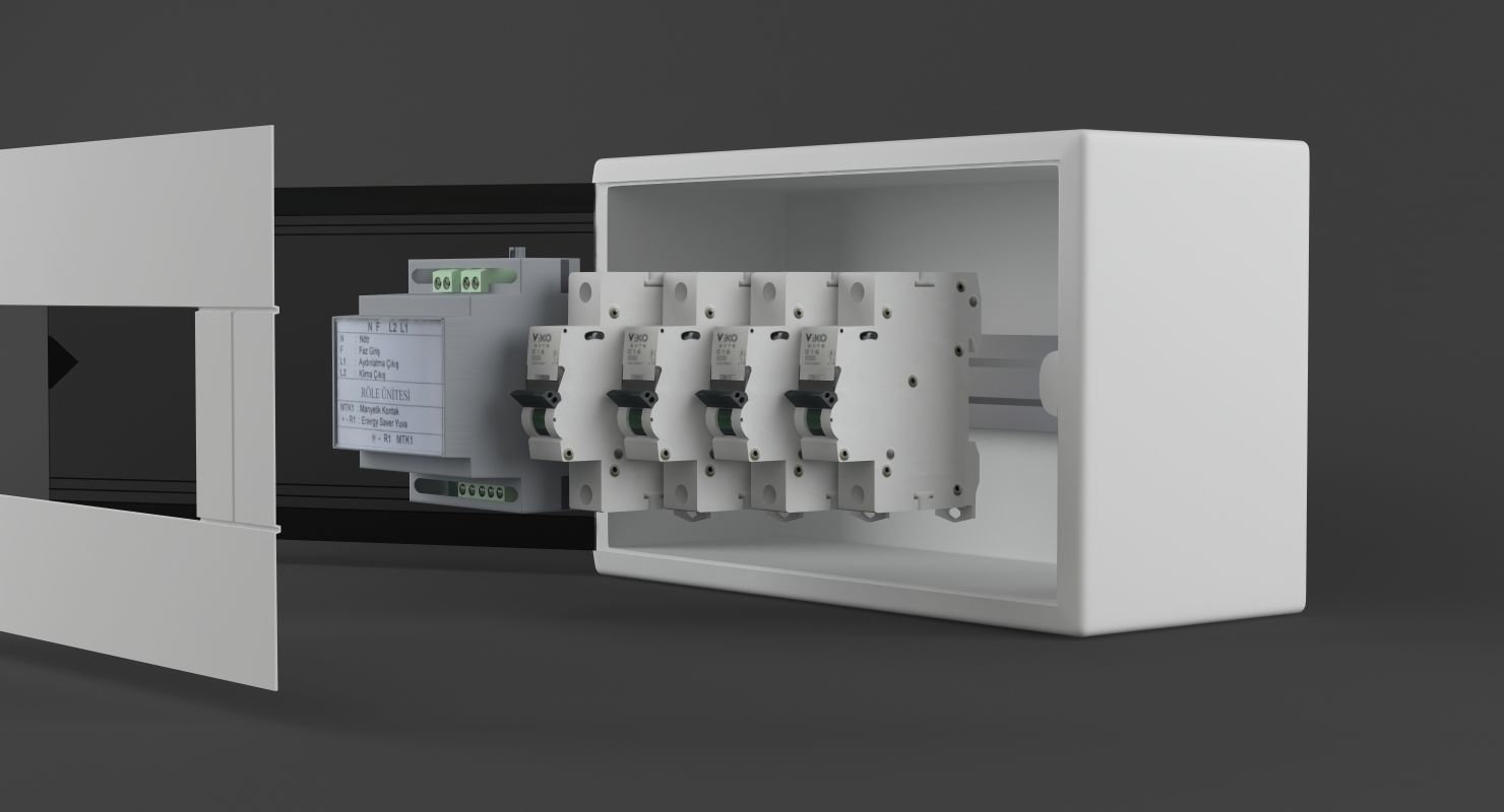 Fuse Box Low-poly 3D model_5
