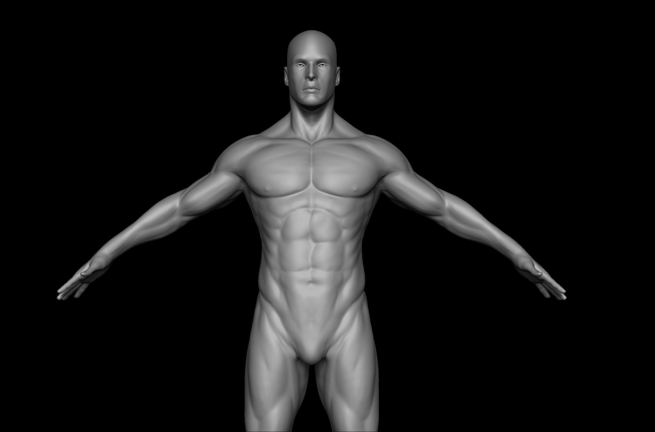 Male 3D Basemesh Model Low-poly 3D model_3