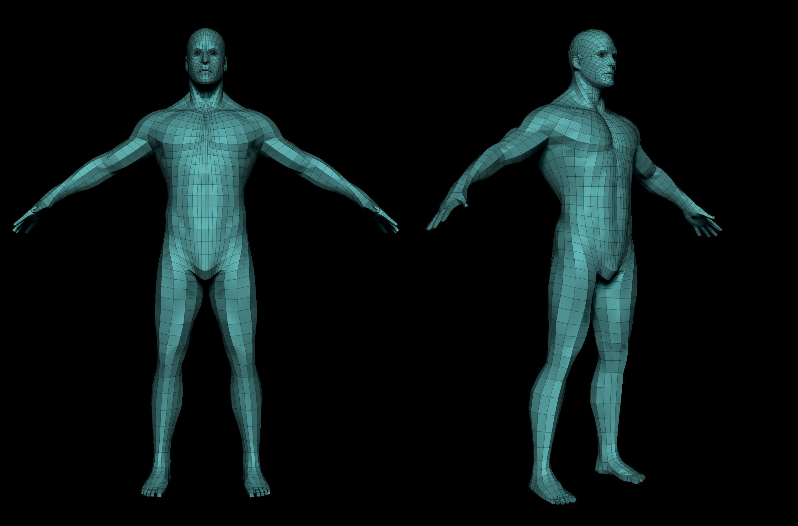 Male 3D Basemesh Model Low-poly 3D model_10