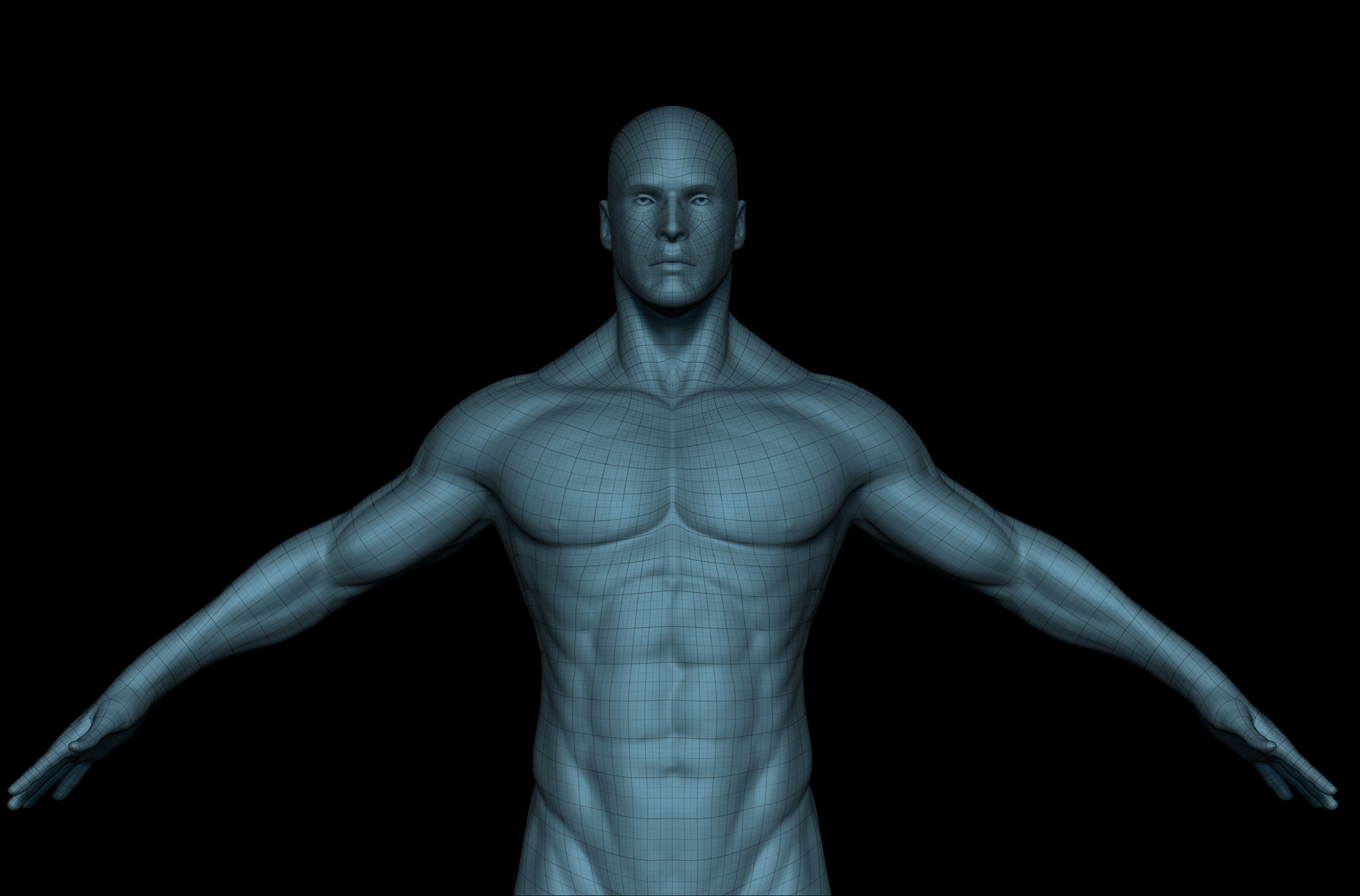 Male 3D Basemesh Model Low-poly 3D model_8