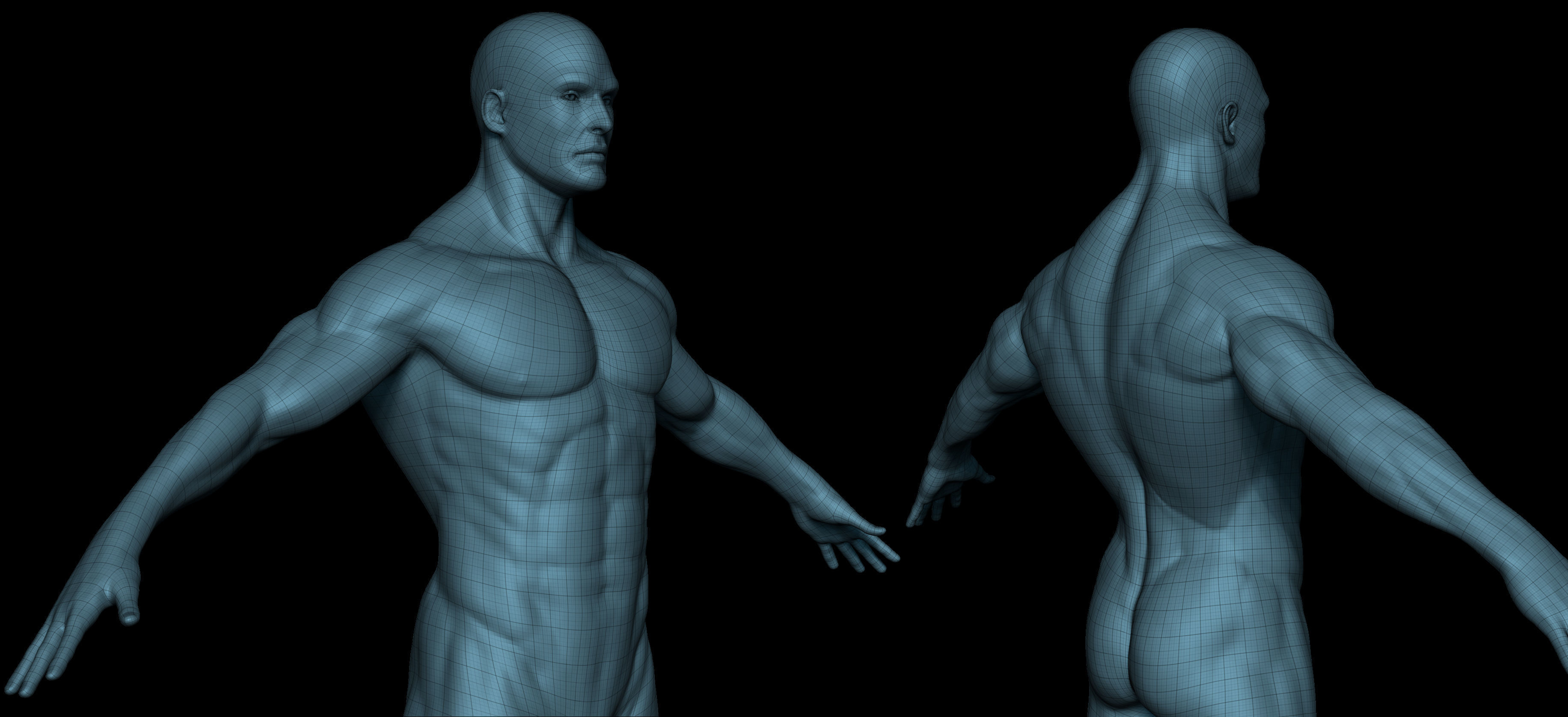 Male 3D Basemesh Model Low-poly 3D model_11