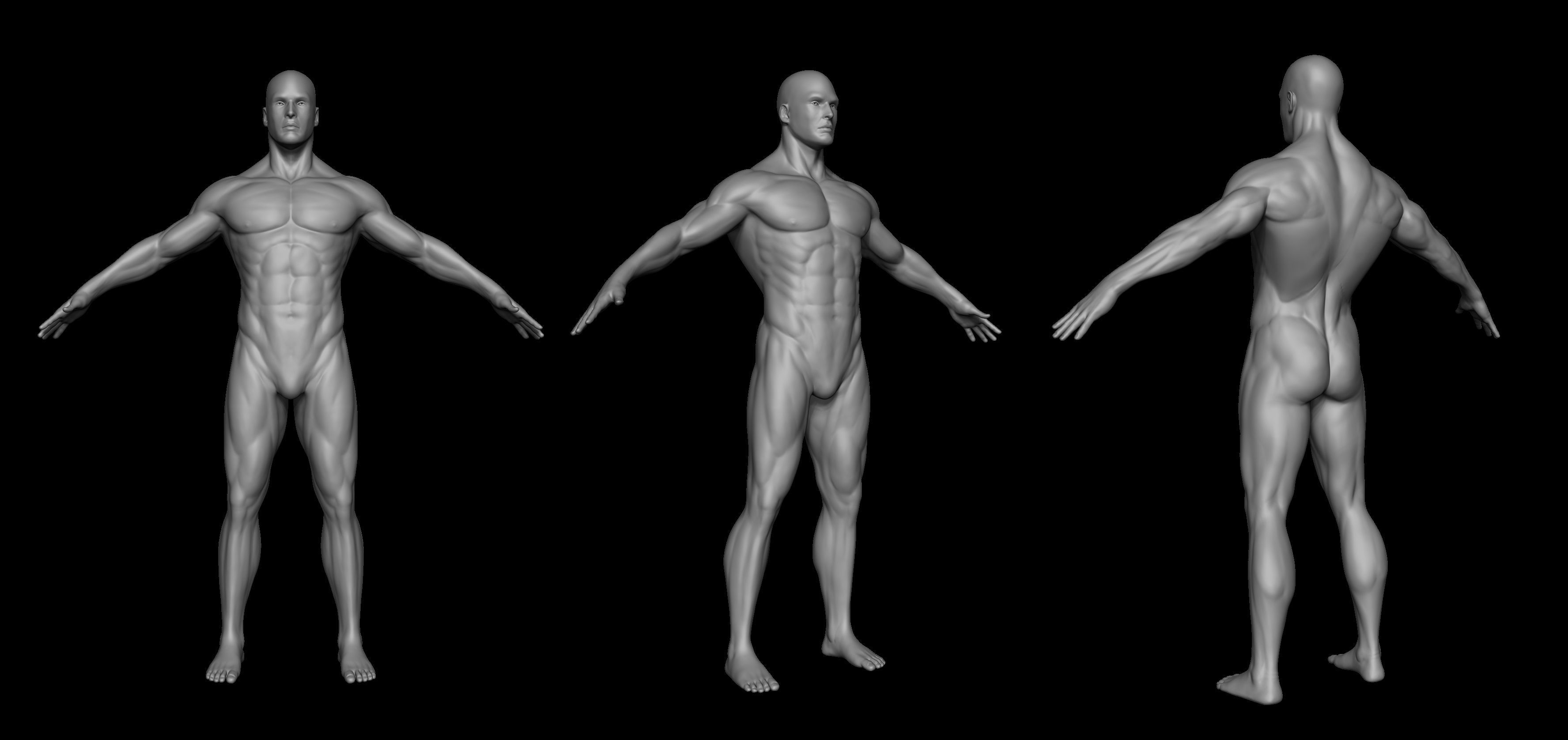 Male 3D Basemesh Model Low-poly 3D model_5