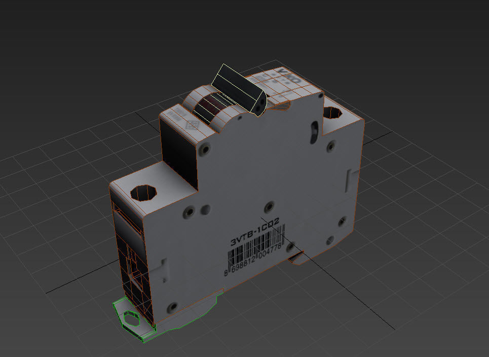 Lowpoly Fuse circuit breaker Low-poly 3D model_3