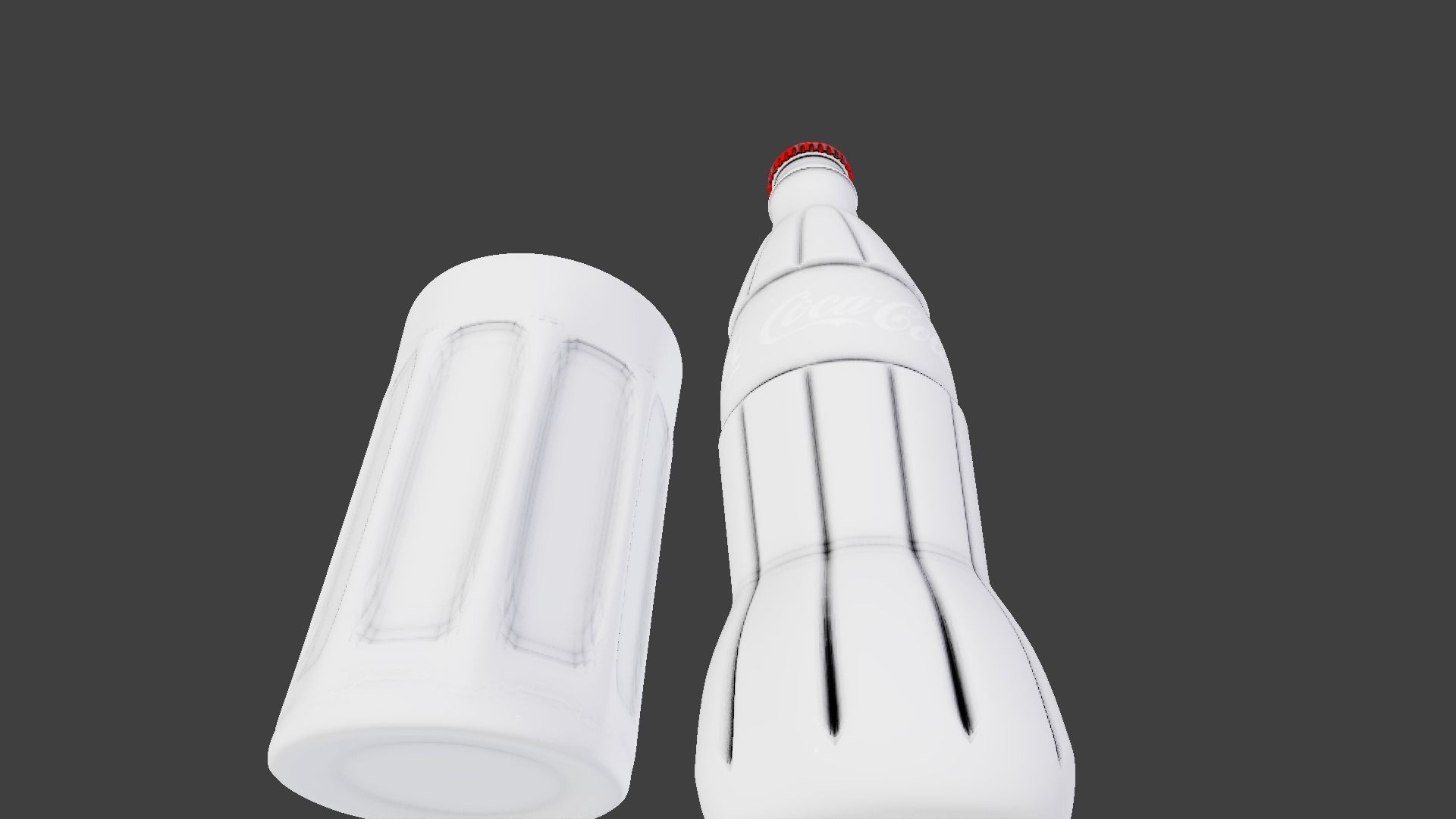 Coca cola bottle and glass 3D model_6