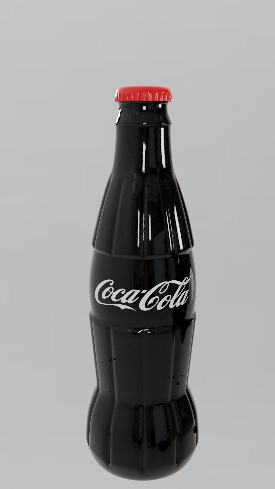 Coca cola bottle and glass 3D model_3