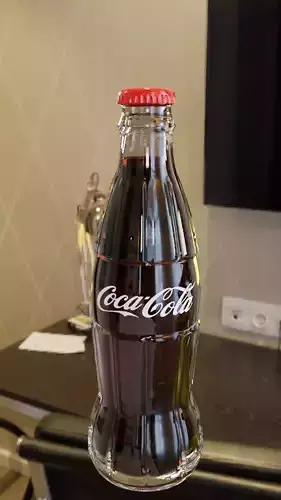 Coca cola bottle and glass 3D model