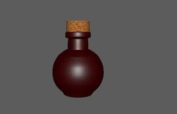 Bottle with cork Free 3D model_0