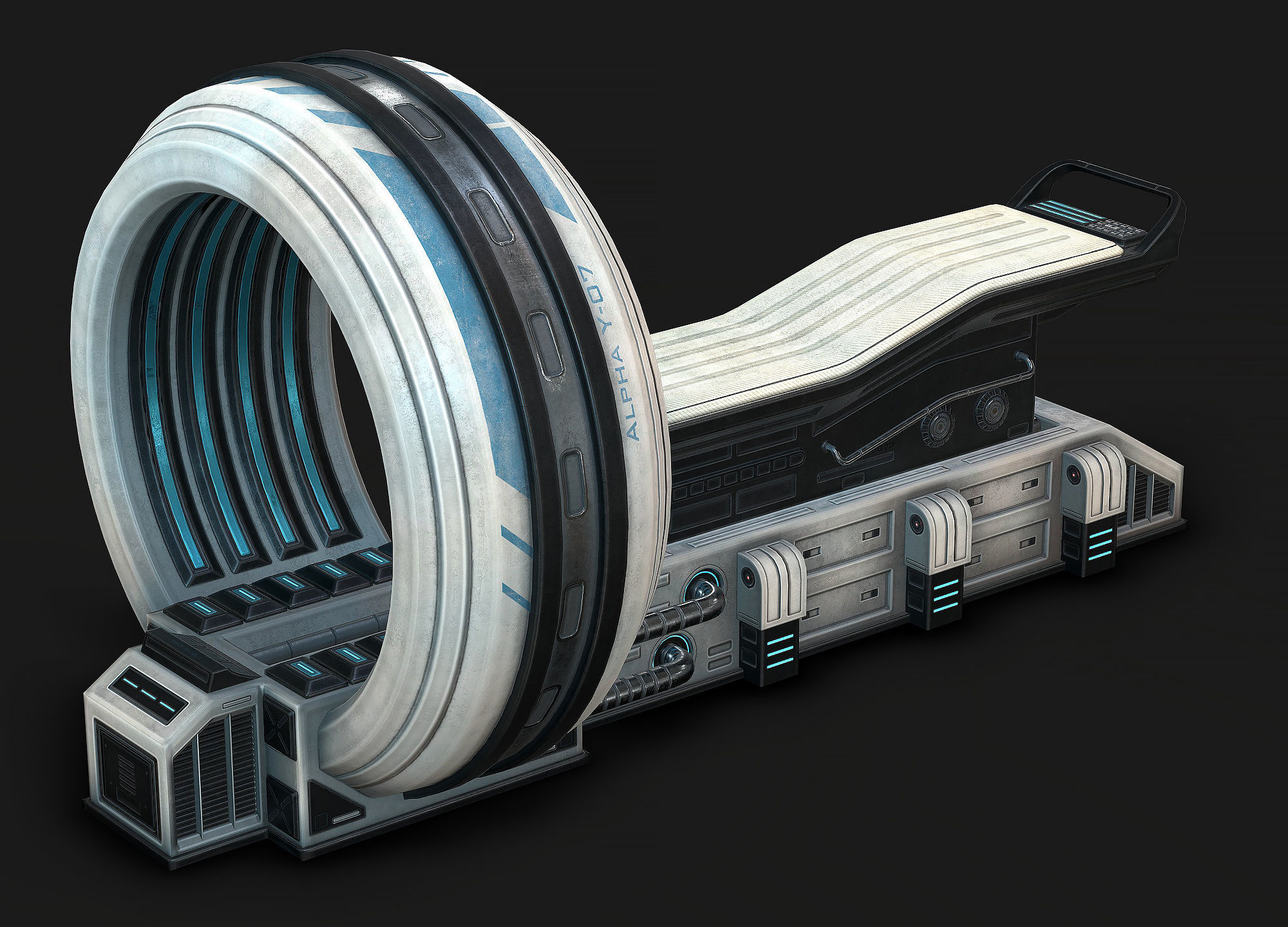 Sci Fi MRI low poly Low-poly 3D model_4